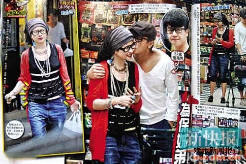 邵美琪与施祖男公开亲吻。